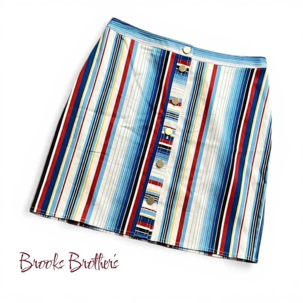 NWOT Brooks Brothers A-Line Nautical Striped Skirt